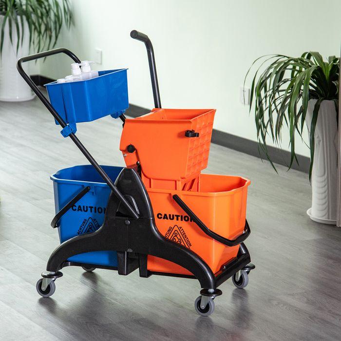 Actual product image Swisshandel24 Putzwagen Reinigungswagen 26 Liter Wischwagen mit Wringer, Wischmopp-Presse (1 pcs.)