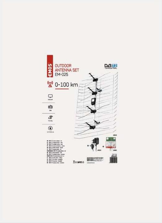 Actual product image Emos Outdoor Antenna EM-025, 0–100 km DVB-T2 (DVB-T / -T2)