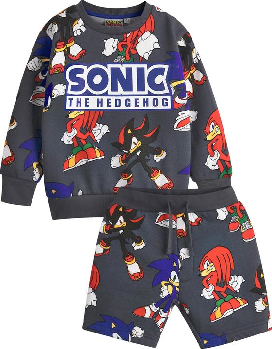 Actual product image Sonic The Hedgehog Boys Characters Long-Sleeved Sweatshirt and Shorts Set (104)