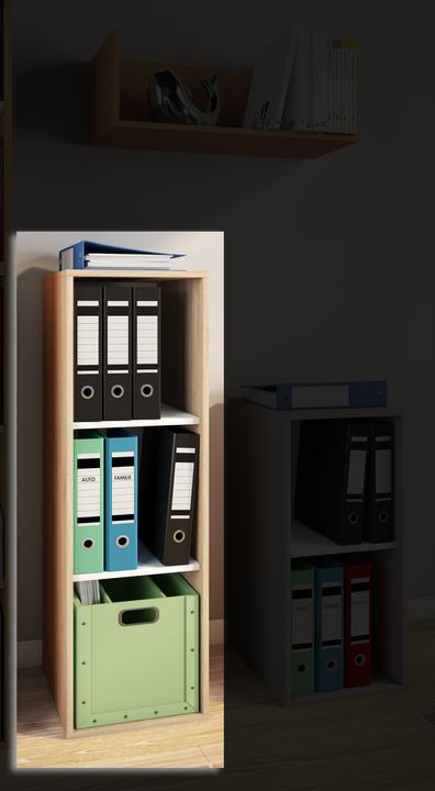 Actual product image VCM Wood office cabinet filing rack Lona l 3 compartments (35 x 37 x 110 cm)