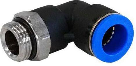Actual product image Rs Pro Elbow Threaded Adaptor, R 1/8 Male to Push (Angled connection)