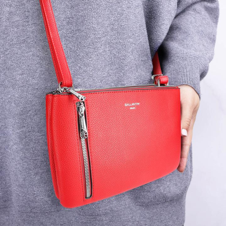 Image du produit Gallantry Sac à main rouge en similicuir grainé