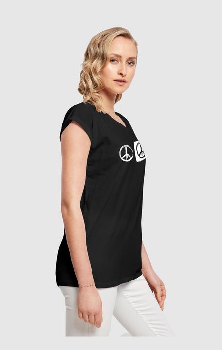 Image du produit Merchcode Ladies Peace - Double Peace Noir T-shirt à épaules étendues - 161413 (S)