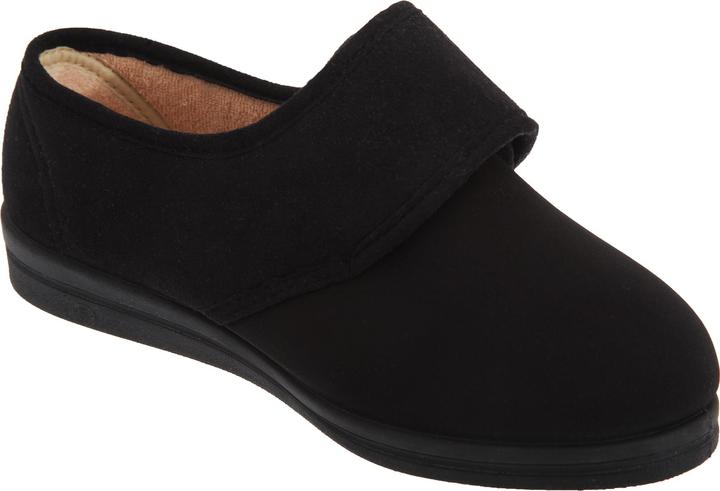 Comfylux Stella Hausschuhe Pantoffeln mit Klettverschluss besonders weite Passform