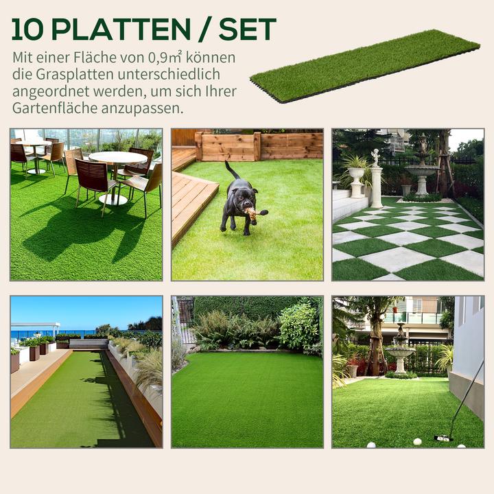 Image du produit Outsunny Gazon synthétique (10 x, 30 x 30 cm)