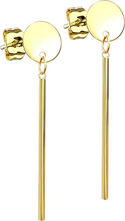 Star Piercing Ohrstecker vergoldet runde Platte Anhänger Zylinder (ohne Messing, Chirurgenstahl 316L)