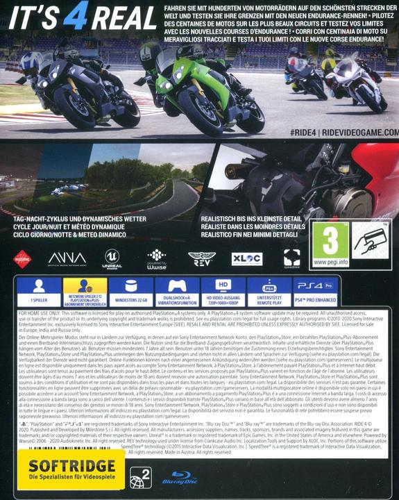 Produktbild Milestone RIDE 4 (PS4, Multilingual)
