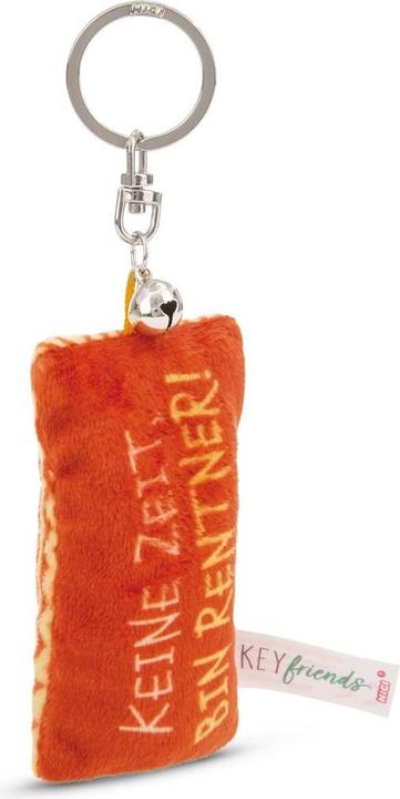 Magni NICI Schlüsselanhänger Mini Plüschkissen Keine Zeit, bin Rentner! mit Glöckchen 8cm