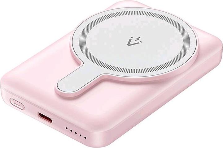 Actual product image Vention 5000mAh Magnetic Wireless Power Bank (USB-C + USB-C + Wireless) 20W Pink Light Indicator Display Typ (5000 mAh, 20 W, 18.50 Wh)