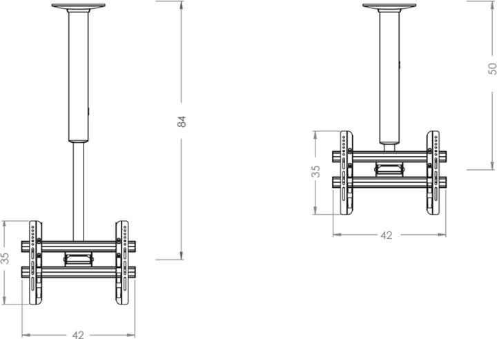 Produktbild VCM Morgenthaler CM 3 Mini TV-Deckenhalterung 66,0 cm (26" 101,6 cm (40" Dec (Decke, 43", 60 kg)