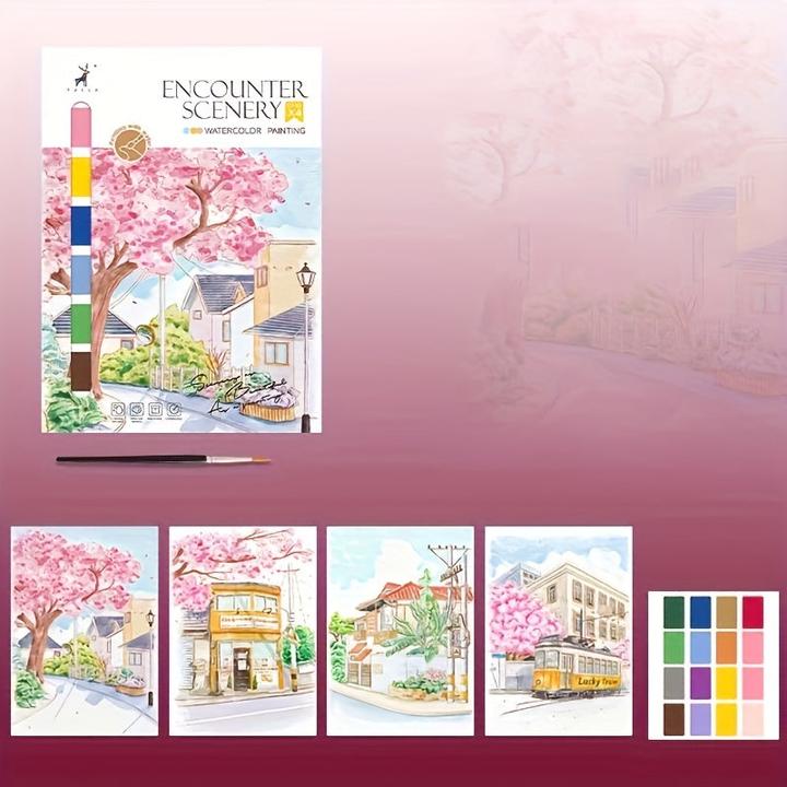 Actual product image Activity Board Watercolour painting kit: DIY relaxation topic, watercolour paints, adult beginners, arts & crafts