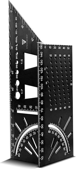 Actual product image Stahlwerk Set of 2 mitre angle ruler with stop and drilling jig 3D angle mitre gauge