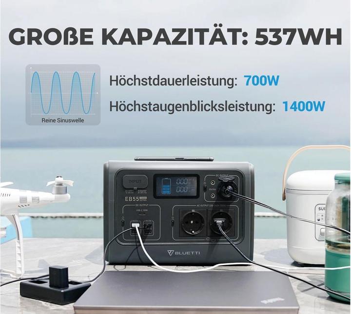 Image du produit Bluetti EB55 (537 Wh, 7.50 kg)