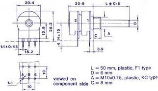 Actual product image OMEG Potmeter Stereo Log 10k