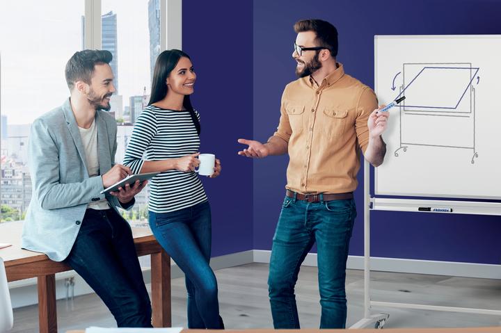 Produktbild Franken Whiteboard Mobil mit Drehfunktion Emaille (120 x 90 cm)
