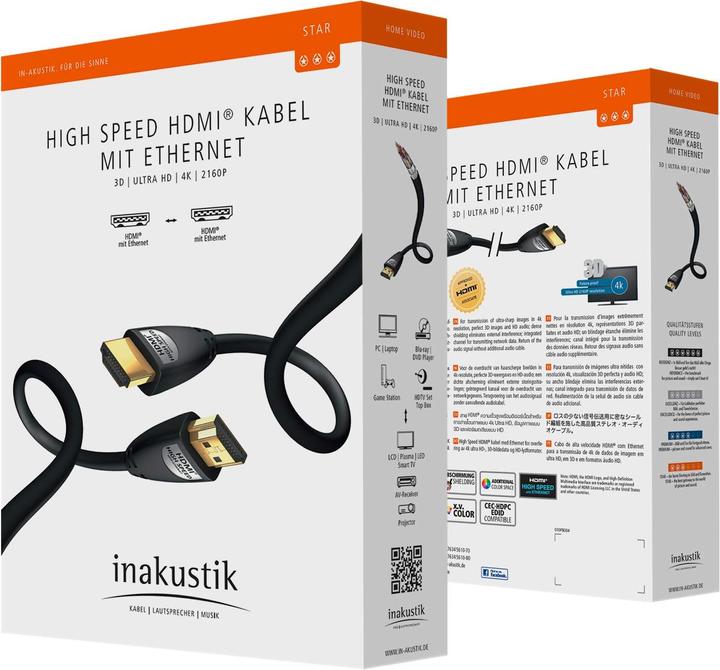 Produktbild Inakustik HDMI (Typ A) — HDMI (Typ A) (0.75 m, HDMI)