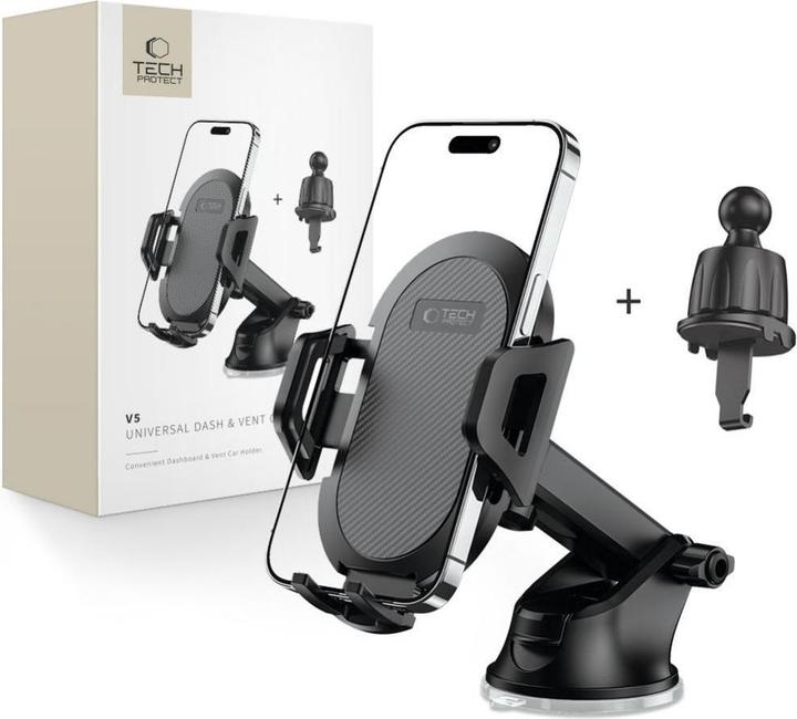 Actual product image Tech-Protect V5 car phone holder for cockpit / air vent - black