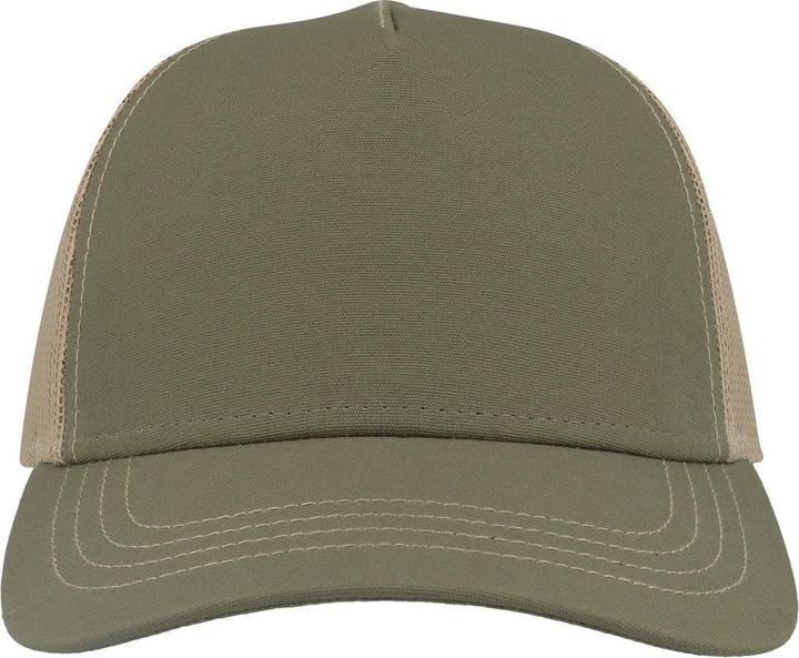 Actual product image Atlantis Unisex Adult Rapper 5 Panel Canvas Recycled Trucker Cap (One size)