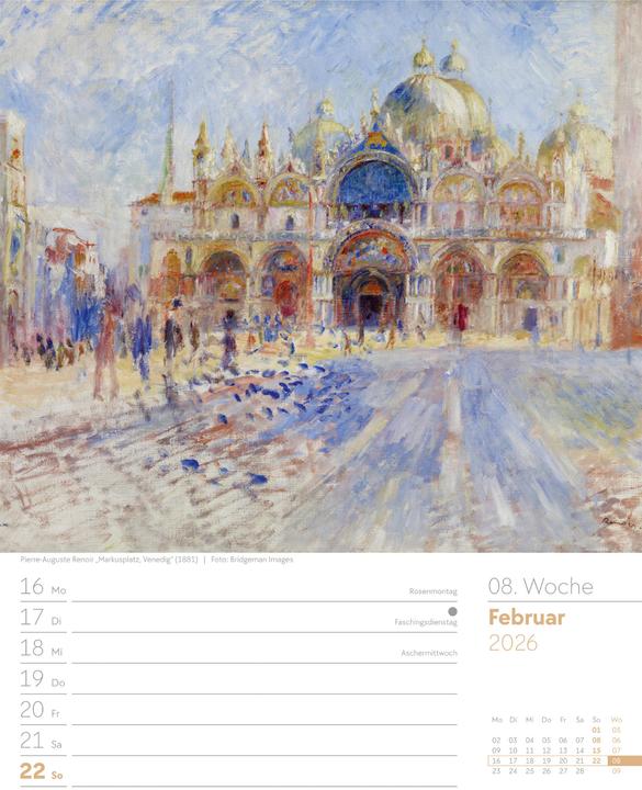Produktbild Kunstwelt - Impressionismus und Klassische Moderne - Wochenplaner Kalender 2026 (25 x 33 cm, Harter Einband, Deutsch)