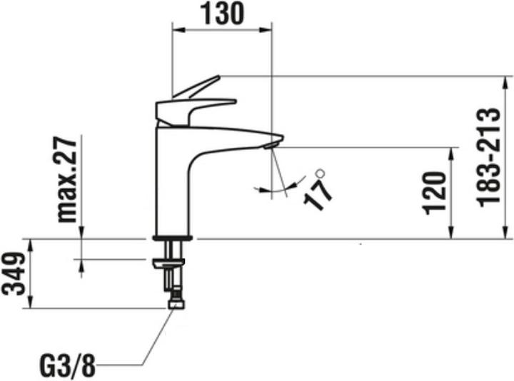 Produktbild Laufen SK Laurin Einhand Waschtisch-/Lavabomischer verchromt, Ausladung 130mm