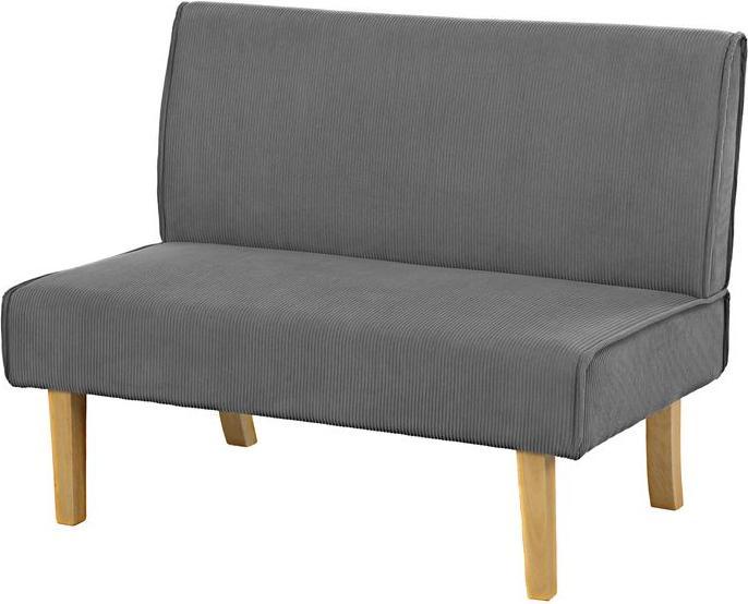 Image du produit Swisshandel24 2 Sitzer Sofa, Couch mit Cord-Optik, Holzbeine für Schlafzimmer, Grau (2 places)