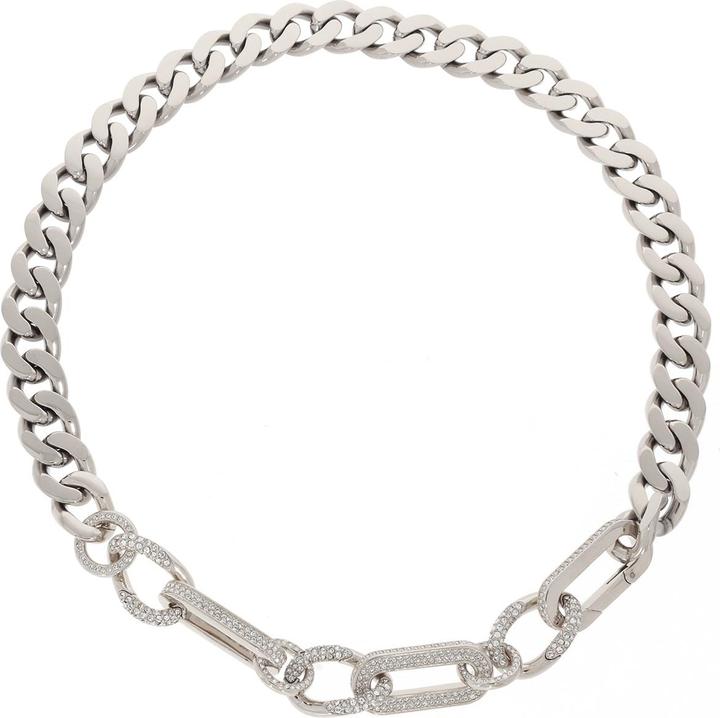 Swarovski Dextera Halskette Statement Gemischte Glieder Weiss S (Swarovski Metall, 42 cm)