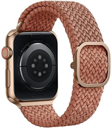 Produktbild Uniq Aspen Bracelet Tresse Apple Watch 40 38mm Rose Raisin (Hochwertiges, dehnbares Gewebe aus Polyestergarnen)
