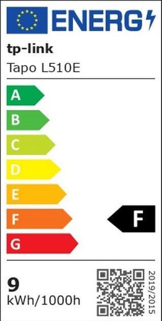 Energie-Label TP-Link Tapo L510E (1-pack) (E27, 8.70 W, 806 lm, 1 x, F)
