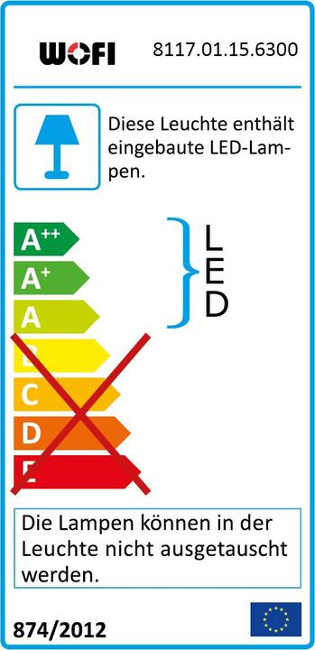 Etichetta energetica Wofi Lampada da tavolo SOUL LED 6,5W, color oro