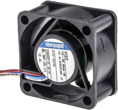 Produktbild Papst DC sleeve fan, tacho, 40mm 10cu.m/h 12V