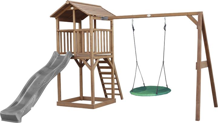 Axi Torre da gioco Beach Tower con altalena Summer Nest Brown - Grey Slide