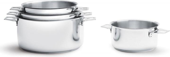 de Buyer Twisty Casserole à induction (set de 4) (20 cm, Ensemble de casseroles et de poêles de cuisson, Acier inoxydable)