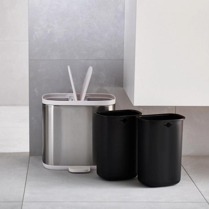 Actual product image Joseph Joseph Split Steel Separator Waste Bin, 2x3l, 27x18x28.4cm (6 l)