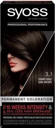 Syoss Permanent Coloration Hair Dye Permanently Coloring 3-1 Dark Brown (3-1 Dark Brown)