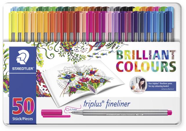 Actual product image Staedtler JB metal box 50 triplus fineliner ass.