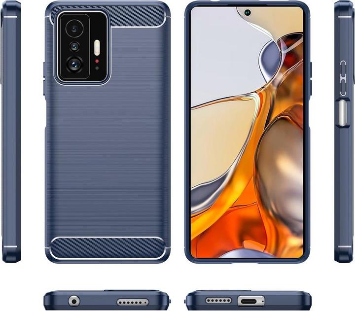 Actual product image Cover-Discount Xiaomi 11T - metal carbon look hull blue (Xiaomi Mi 11T Pro)