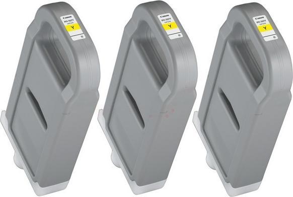Produktbild Canon 3x PFI-707Y Tinte gelb Standardkapazität 700ml 3er-Pack iPF830/840/850 (Y)