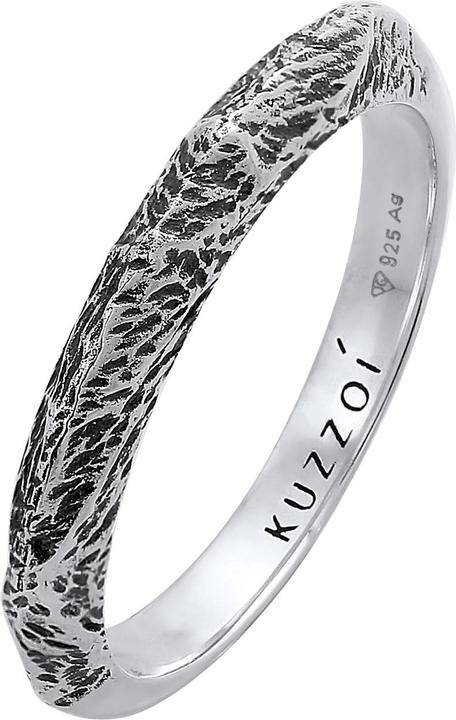 Kuzzoi Ring Herren Bandring Schmal Used Look 925 Silber