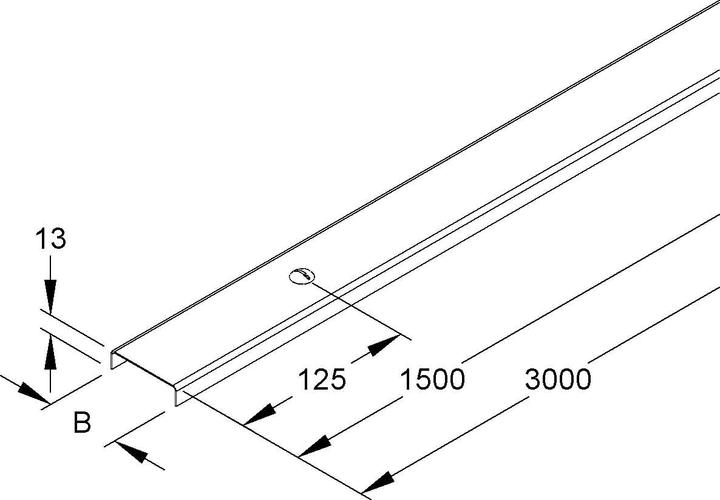 Produktbild Niedax NIE RDV50 Deckel fÃ¼r Mini-Kabelrinne 50x3000mm T0,75mm bandverz. (Kabeldurchlass, 300 cm)