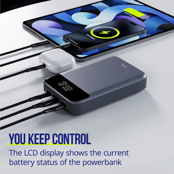 Actual product image Allity power bank APB-200 PD for laptop QC 130W 20000 mAh gray (20000 mAh, 130 W, 130 Wh)