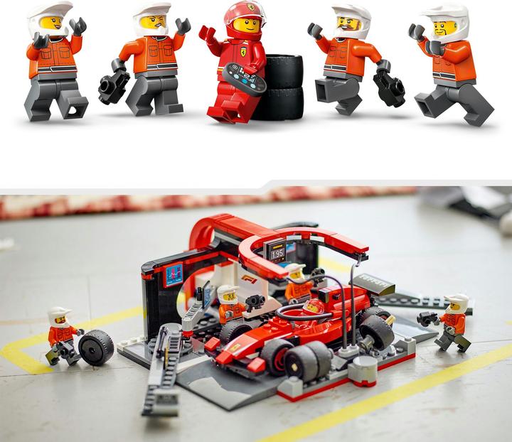 Produktbild LEGO F1 Boxenstopp mit Boxencrew und Ferrari Flitzer (60443, LEGO City)