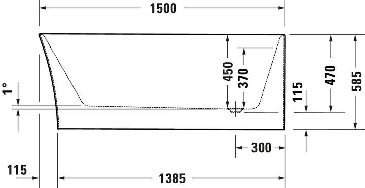 Produktbild Duravit DuraSenja Badewanne (215 l, 150 cm, 75 cm)