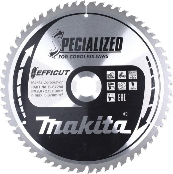 Actual product image Makita EFFICUT saw blade 260x30x60Z