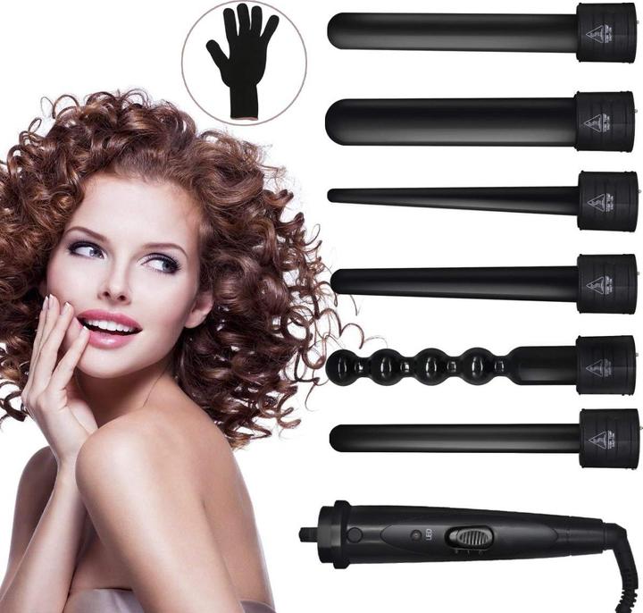 Image du produit Menqang Fer à friser 6 en 1 (9 mm, 19 mm, 25 mm, 32 mm)