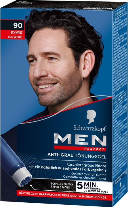 Schwarzkopf Men Perfect Anti-Grau Tönungs-Gel (90 Natur Schwarz)