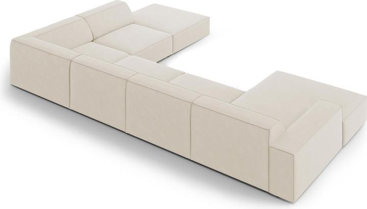 Actual product image Micadoni Velvet Panoramic Right Corner Sofa, "Jodie", 7 Seats, 364x262x70Made in Europe (Sofa landscape)