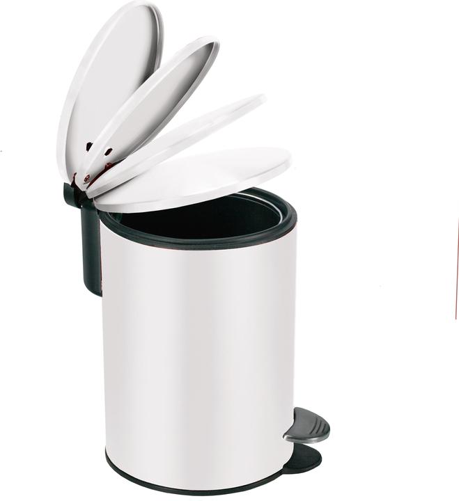 Immagine prodotto Kleine Wolke Cestino a pedale Silence 3 l, Bianco (3 l)