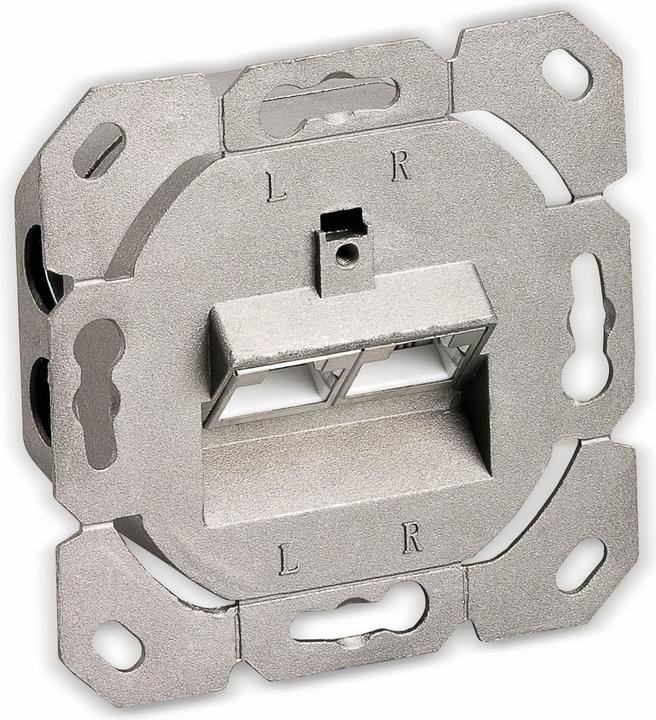 Actual product image Goobay CAT 6a flush-mounting box UP 2x RJ45 network outlet shielded