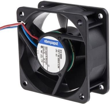Actual product image Papst Sleeve bearing axial fan,56cu.m/h 12Vdc (60 mm, 1 x)