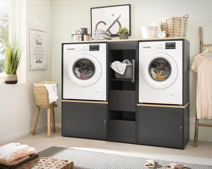 Actual product image Schildmeyer Solea set multi-purpose cabinet and washing machine conversion anthracite